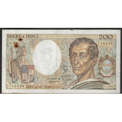 FRANKREICH - PICK 155 - 200 FRANCS MONTESQUIEU - 1985 - G.036