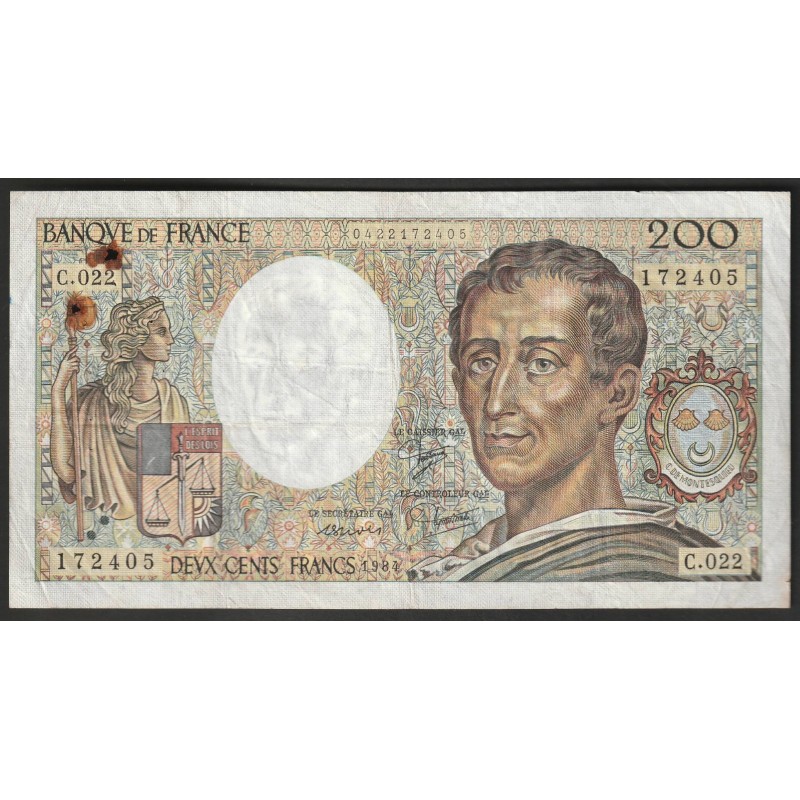 FAY 70/04 - 200 FRANCS MONTESQUIEU - 1984 - C.022 - PICK 155