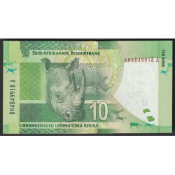 AFRIQUE DU SUD - PICK 133 - 10 RAND - NON DATÉ (2012) - RHINOCEROS