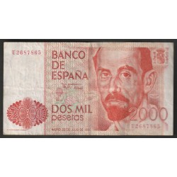 SPAIN - PICK 159 - 2000 PESETAS - 22/07/1980