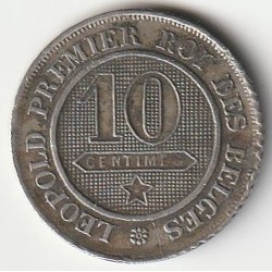 BELGIQUE - KM 22 - 10 CENTIMES 1862