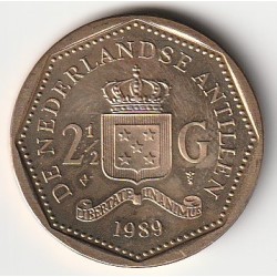 NIEDERLANDE - NIEDERLÄNDISCHE WESTINDIEN - KM 38 - 2 1/2 GULDEN 1989 - BEATRIX