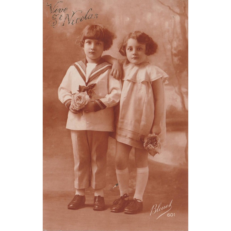 VINTAGE POSTCARD - CHILDREN - LONG LIVE ST-NICOLAS