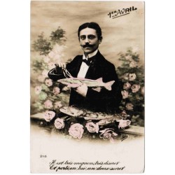 CARTE POSTALE VINTAGE - 1ER AVRIL - POISSON D'AVRIL