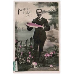 CARTE POSTALE VINTAGE - 1ER AVRIL - POISSON D'AVRIL