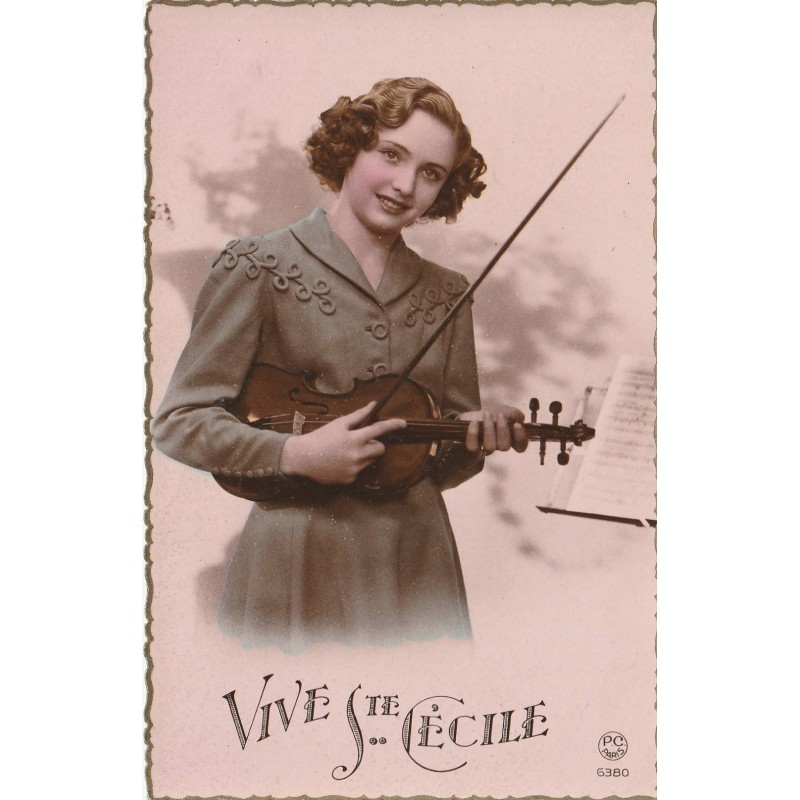 VINTAGE POSTCARD - SAINTE CÉCILE - VIOLINIST