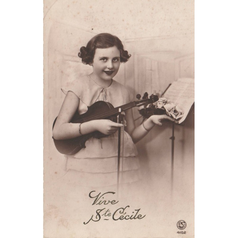 VINTAGE POSTKARTE - SAINTE CÉCILE - VIOLINIST