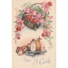 CARTE POSTALE VINTAGE - VIVE SAINTE CÉCILE - FLEURS - INSTRUMENTS DE MUSIQUE