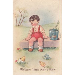 VINTAGE POSTKARTE - DIE BESTEN WÜNSCHE ZU OSTERN