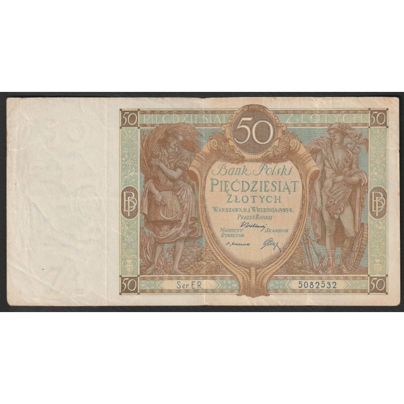 POLAND - PICK 71 - 50 ZLOTYCH - 01/09/1929 - P