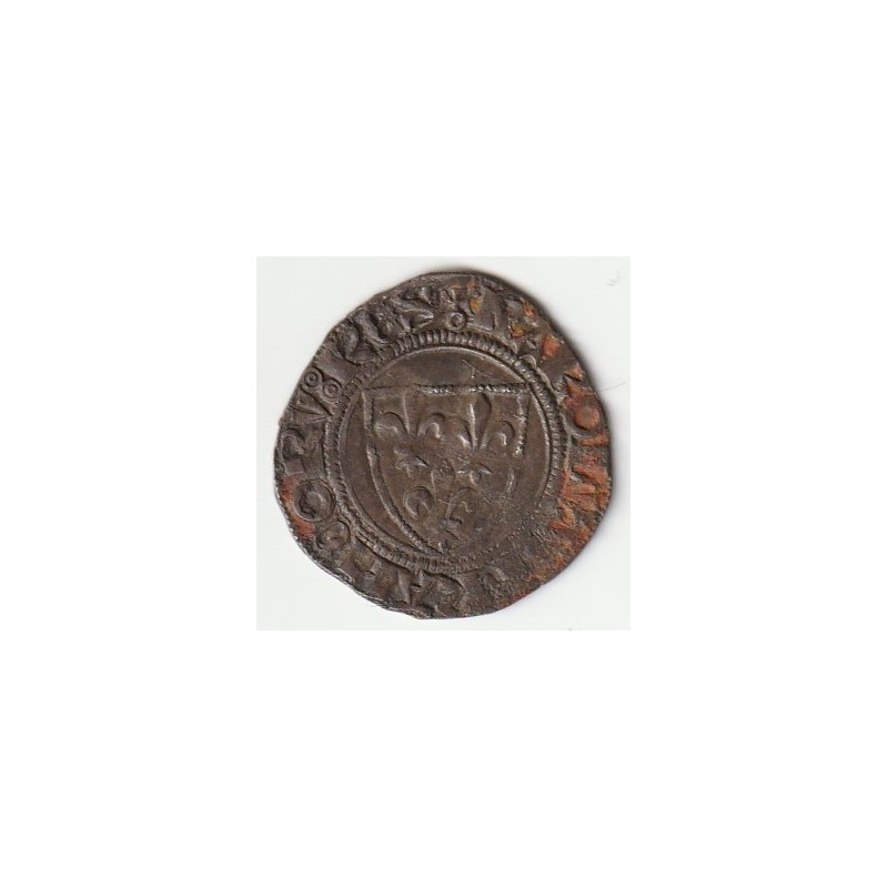 FRANCE - Dup 377 - CHARLES VI - 1380-1422 - BLANC GUENAR - 1389 - 3rd ISSUE - O ROUND - POINT IN INITIAL CROISETTE