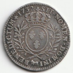 FRANCE - LOUIS XV - 1/2 ECU OF BEARN WITH OLIVE BRANCHES - 1732 - PAU