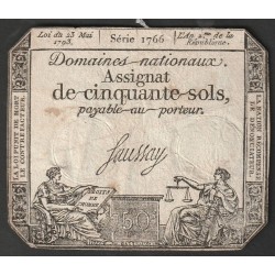 ASSIGNAT DE 50 SOLS - 23/05/1793 - DOMAINES NATIONAUX - SERIE 1766