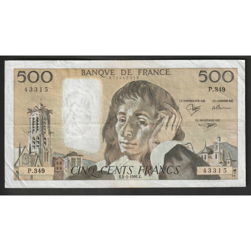 FRANCE - 500 FRANCS PASCAL - 02/05/1991 - P.349