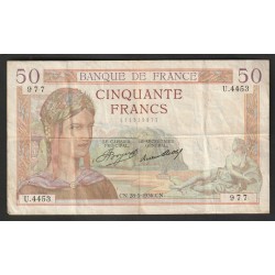 FRANCE - PICK 81 - 50 FRANCS CERES - 28/05/1936 - U.4453