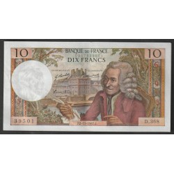 FRANKREICH - PICK 147 - 10 FRANCS VOLTAIRE - 02/11/1967 - D.368