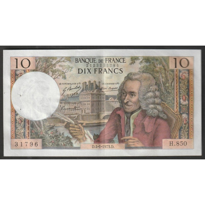 FAY 62/60 - 10 FRANCS VOLTAIRE - 04/01/1973 - H.850 - PICK 147