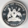 UGANDA - KM 103 - 1.000 SCHILLING 2003 – GORILLA – VERSILBERT