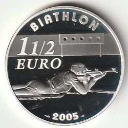 FRANCE - PARIS COIN - 1.5 EURO 2005 - BIATHLON