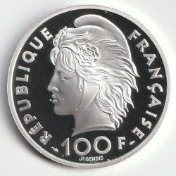 FRANCE - MONNAIE DE PARIS - 100 FRANCS / 15 ECUS 1993 - JEUX MEDITERRANÉENS - FOOTBALL