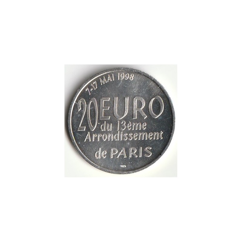 FRANCE - 75113 - PARIS - EUROS OF CITIES - 20 EURO 1998 - MAY 7 TO 17