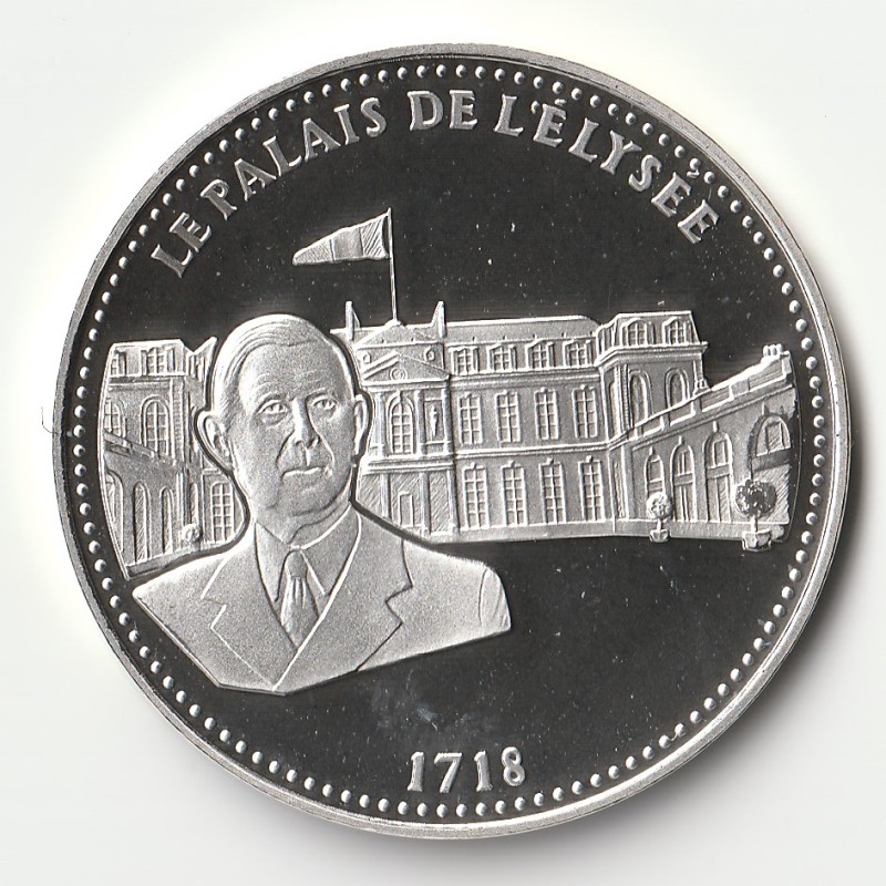 FRANCE - MEDAL - THE JEWELS OF PARIS - THE ÉLYSÉE PALACE - CHARLES DE GAULLE