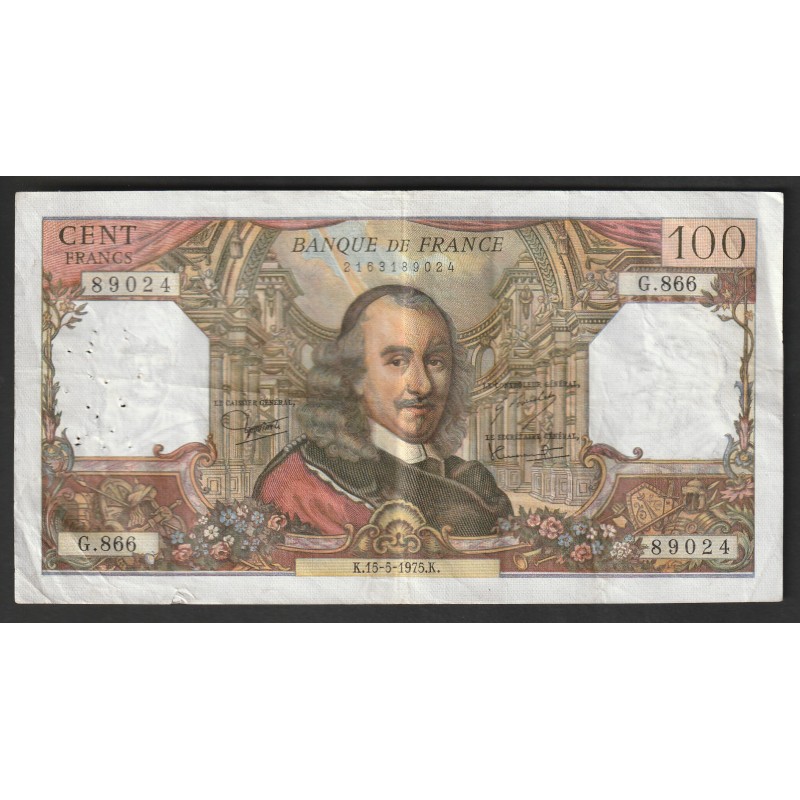 FAY 65/49 - 100 FRANCS - TYPE CORNEILLE - 15/05/1975 -G.866 - PICK 149