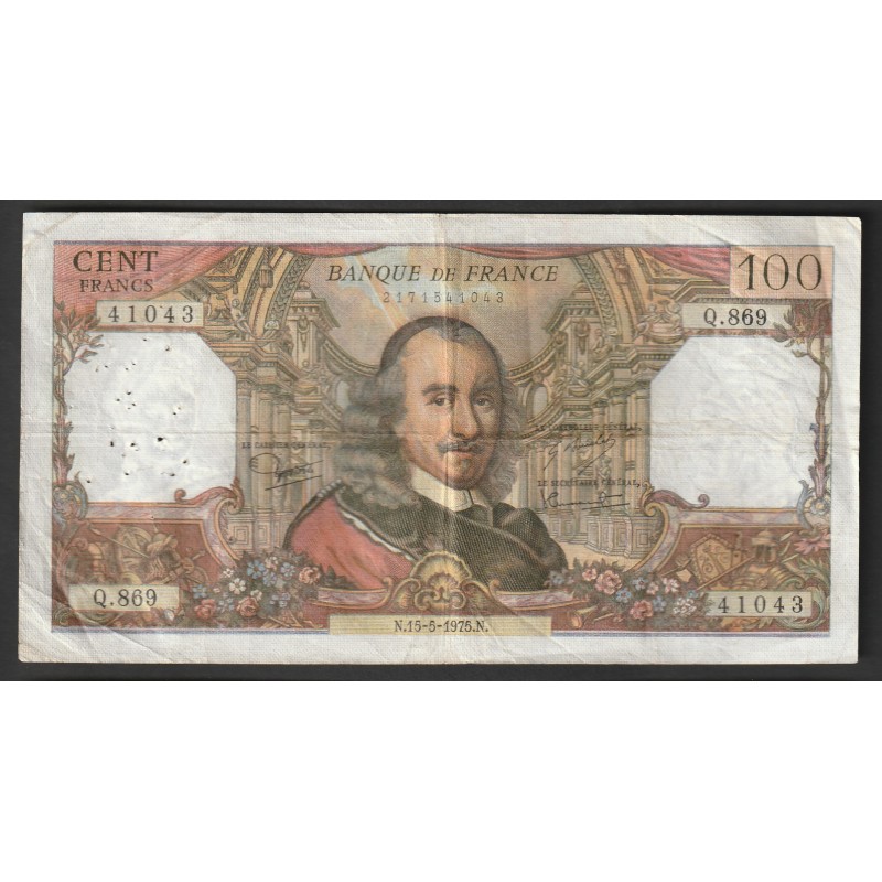 FRANCE - PICK 149 - 100 FRANCS  - TYPE CORNEILLE - 15/05/1975 - Q.869