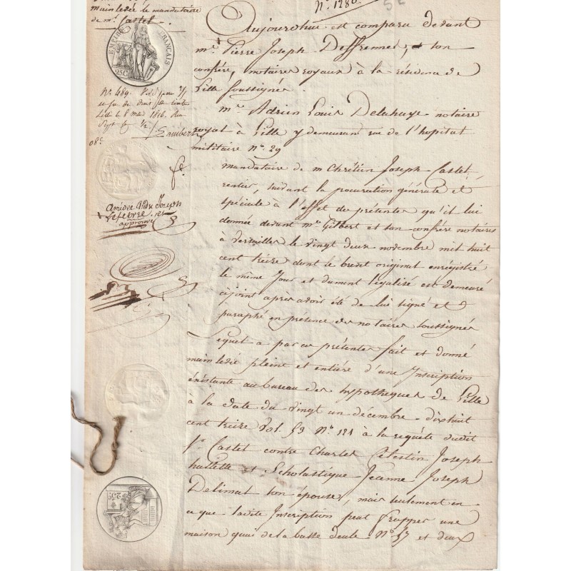 ANCIEN DOCUMENT - 3 MAI 1816 - EMPIRE FRANCAIS