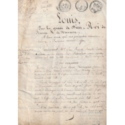 OLD DOCUMENT - YEAR 1817 - WRITTEN DURING THE REIGN OF LOUIS XVIII