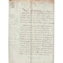 ANCIEN DOCUMENT - VENDEMIAIRE - AN XIV - RÉDIGÉ PENDANT LA REVOLUTION FRANCAISE