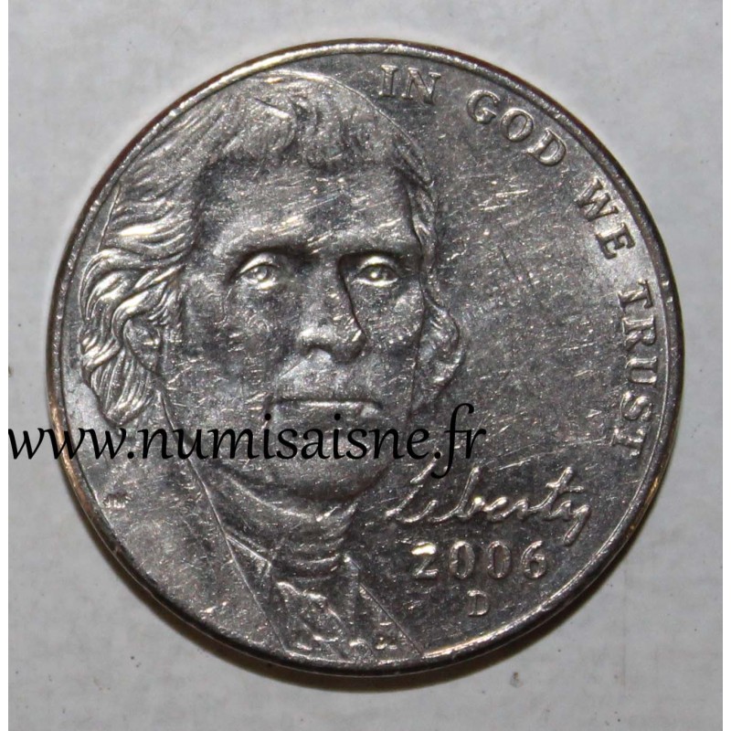 VEREINIGTE STAATEN - KM 381 - 5 CENTS 2006 D - Denver - Thomas Jefferson