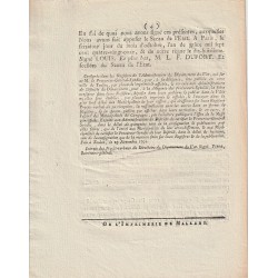 ALTES DOKUMENT – GESETZ VOM 16. OKTOBER 1791 – WÄHREND DER REGIERUNG VON LUDWIG XVI. GESCHRIEBEN