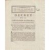 ANCIEN DOCUMENT - DÉCRET DE LA CONVENTION NATIONALE DU 26 NOVEMBRE 1792 - SUR LES ÉMIGRÉS - PAR MONGE ET GARAT