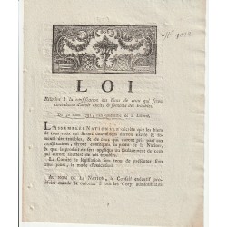 ALTES DOKUMENT – GESETZ VOM 30. AUGUST 1792 – ÜBER DIE BEFASIGUNG DES EIGENTUMS DER VERSCHWÖRER