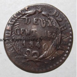 HAITI - KM A22 - 2 CENTIMES 1840 - AN 37