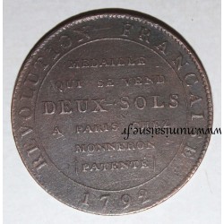 RÉVOLUTION - 2 SOLS DE MONNERON - 1792