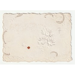 CARD - RELIEF IMAGE - FLOWERS - LACE