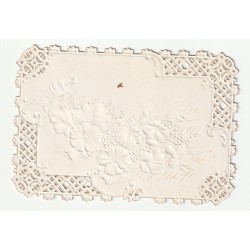 CARTE - IMAGE EN RELIEF - FLEURS - DENTELLE