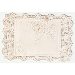 CARTE - IMAGE EN RELIEF - FLEURS - DENTELLE