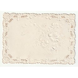 CARTE - IMAGE EN RELIEF - FLEURS - DENTELLE