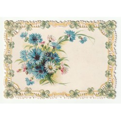 CARTE - IMAGE EN RELIEF - FLEURS - DENTELLE