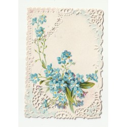 CARD - RELIEF IMAGE - FLOWERS - LACE