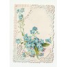 CARD - RELIEF IMAGE - FLOWERS - LACE