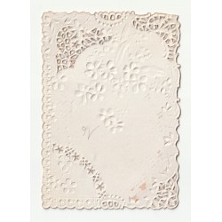 CARD - RELIEF IMAGE - FLOWERS - LACE