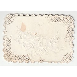 CARD - RELIEF IMAGE - FLOWERS - LACE