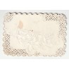 CARTE - IMAGE EN RELIEF - FLEURS - DENTELLE