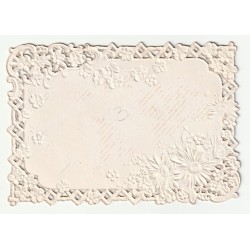 CARD - RELIEF IMAGE - FLOWERS - LACE