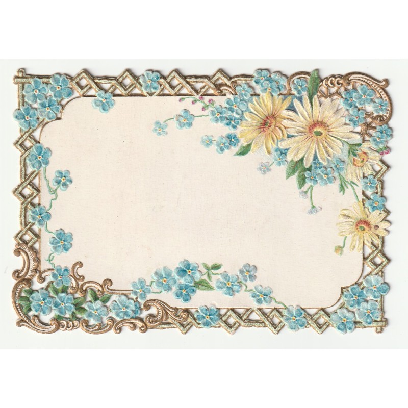 CARTE - IMAGE EN RELIEF - FLEURS - DENTELLE