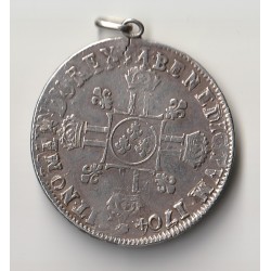 SILVER PENDANT - LOUIS XIV - ECU AUX 8 L - 1704 - TROYES - 27.18 g - 50 cm